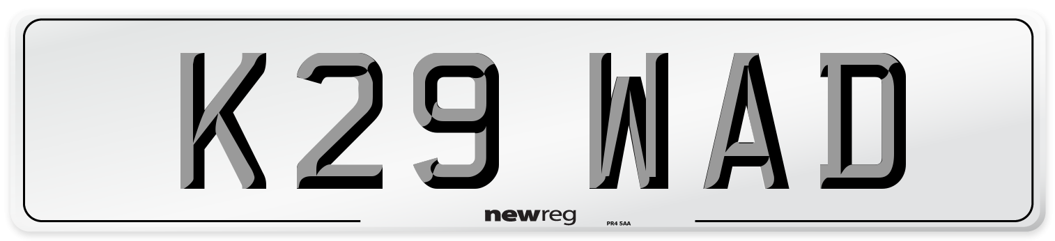 K29 WAD Number Plate from New Reg